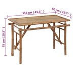 vidaXL Gartentisch Klappbar 115x50x75 cm Bambus