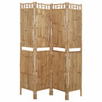 vidaXL 4-tlg. Raumteiler Bambus 160x180 cm