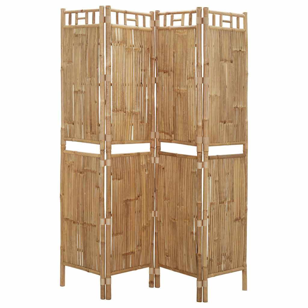vidaXL 4-tlg. Raumteiler Bambus 160x180 cm