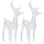 vidaXL Rentiere Schlitten Weihnachtsdekoration 320 LEDs Acryl