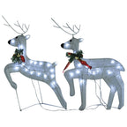 vidaXL Rentier mit Schlitten Weihnachtsdekoration 100LEDs Outdoor Weiß