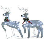vidaXL Rentier mit Schlitten Weihnachtsdekoration 140LEDs Outdoor Weiß