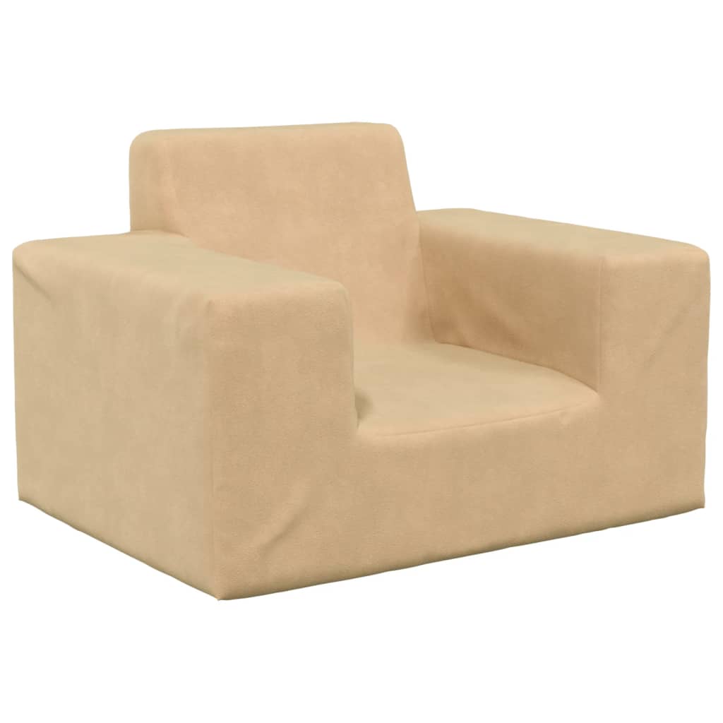 vidaXL Kindersofa Creme Weich Plüsch