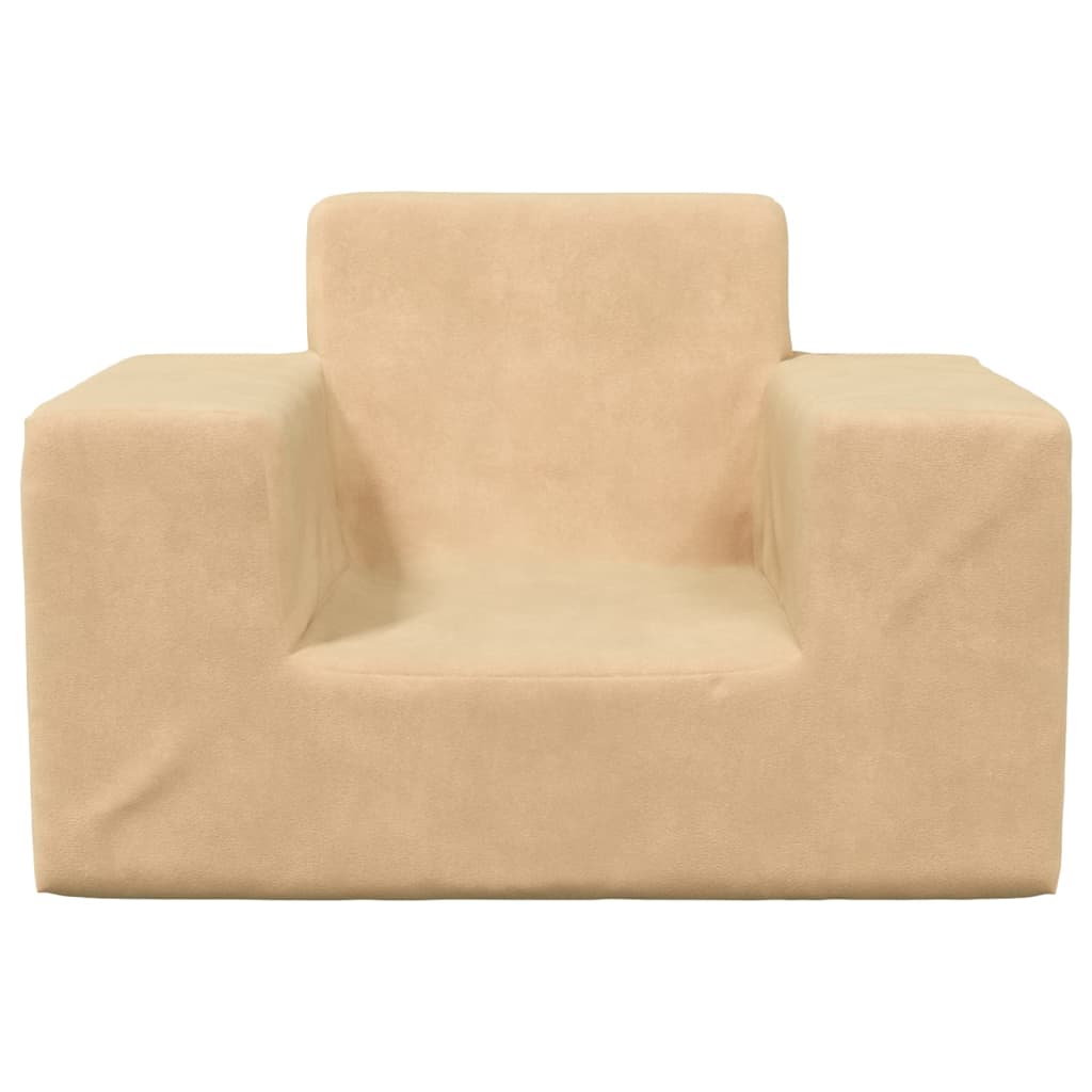 vidaXL Kindersofa Creme Weich Plüsch