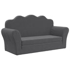 vidaXL 2-Sitzer Schlafsofa für Kinder Anthrazit Weicher Plüsch