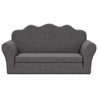 vidaXL 2-Sitzer Schlafsofa für Kinder Anthrazit Weicher Plüsch