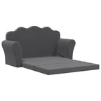 vidaXL 2-Sitzer Schlafsofa für Kinder Anthrazit Weicher Plüsch