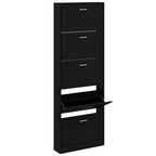 vidaXL Schuhschrank Schwarz 59x17x169 cm Holzwerkstoff