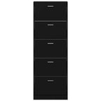 vidaXL Schuhschrank Schwarz 59x17x169 cm Holzwerkstoff