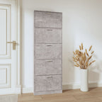 vidaXL Schuhschrank Betongrau 59x17x169 cm Holzwerkstoff