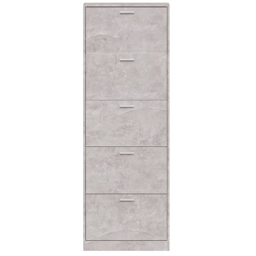 vidaXL Schuhschrank Betongrau 59x17x169 cm Holzwerkstoff