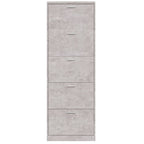 vidaXL Schuhschrank Betongrau 59x17x169 cm Holzwerkstoff