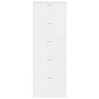 vidaXL Schuhschrank Hochglanz-Weiß 59x17x169 cm Holzwerkstoff