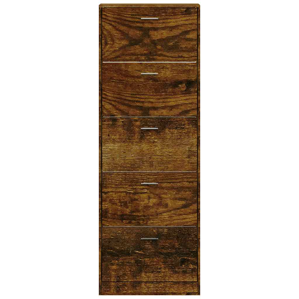vidaXL Schuhschrank Räuchereiche 59x17x169 cm Holzwerkstoff
