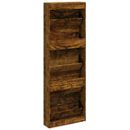 vidaXL Schuhschrank Räuchereiche 59x17x169 cm Holzwerkstoff