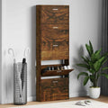 vidaXL Schuhschrank Räuchereiche 59x17x169 cm Holzwerkstoff