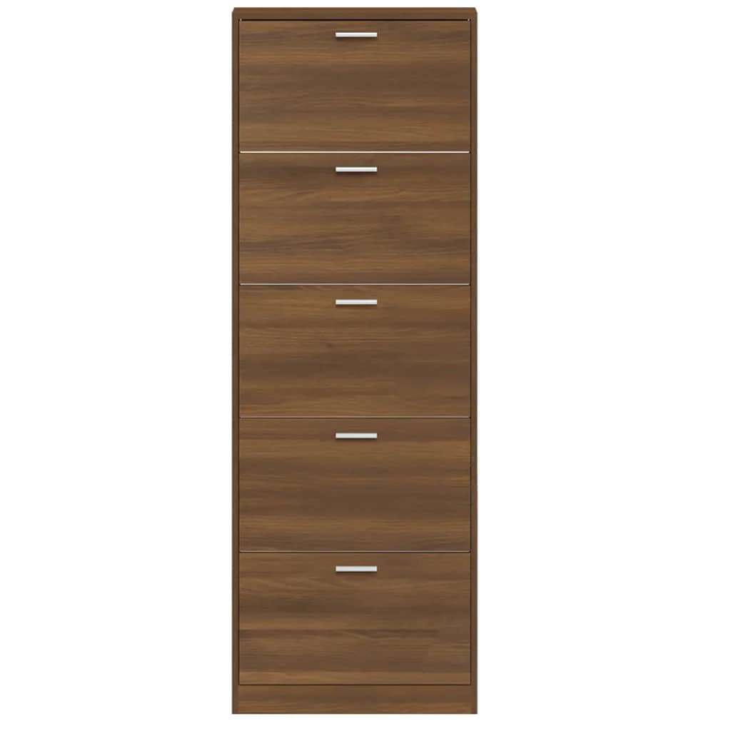 vidaXL Schuhschrank Braun Eichen-Optik 59x17x169 cm Holzwerkstoff