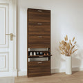 vidaXL Schuhschrank Braun Eichen-Optik 59x17x169 cm Holzwerkstoff