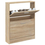 vidaXL Schuhschrank Eiche 59 x 17 x 81 cm Holzwerkstoff