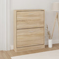 vidaXL Schuhschrank Eiche 59 x 17 x 81 cm Holzwerkstoff
