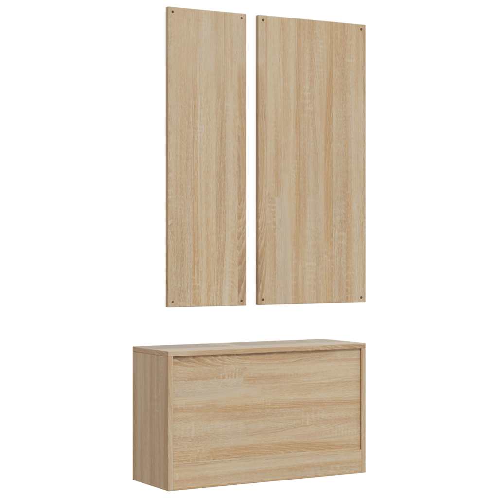 vidaXL 3-in-1 Schuhschrank-Set Sonoma-Eiche Holzwerkstoff