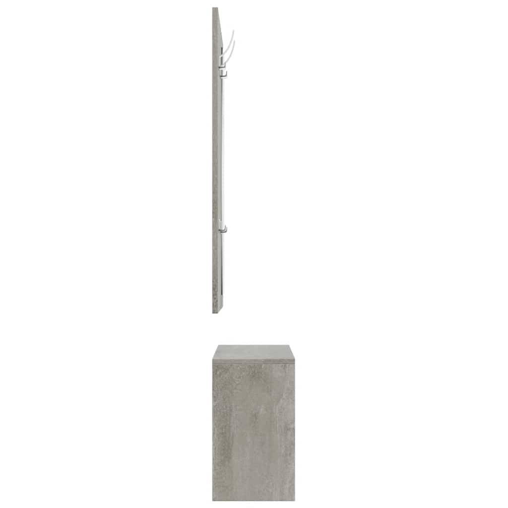 vidaXL 3-tlg. Flurmöbel-Set Betongrau Holzwerkstoff