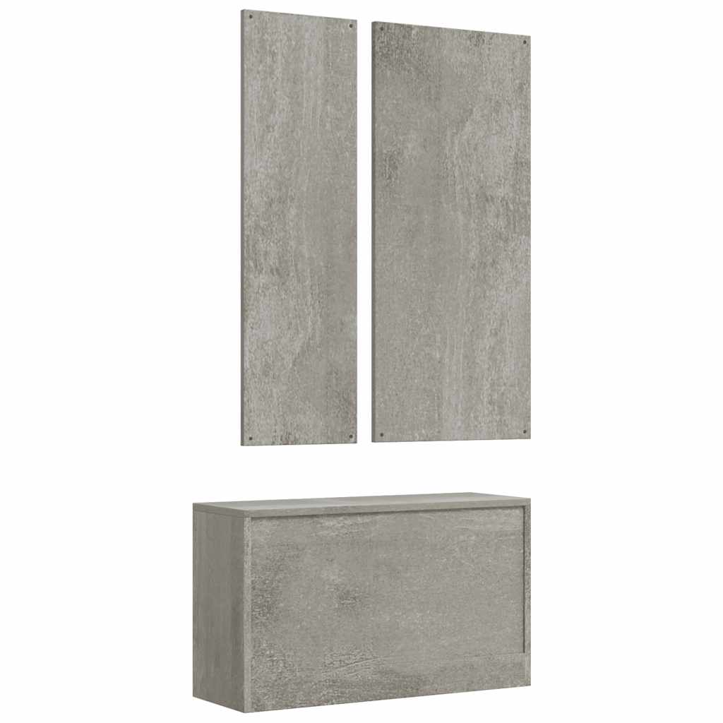 vidaXL 3-tlg. Flurmöbel-Set Betongrau Holzwerkstoff