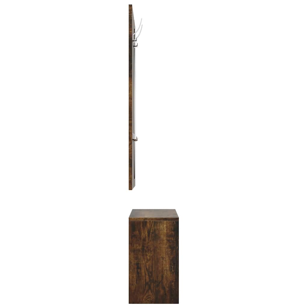 vidaXL 3-tlg. Flurmöbel-Set Räuchereiche Holzwerkstoff