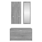 vidaXL 3-tlg. Flurmöbel-Set Grau Sonoma Holzwerkstoff