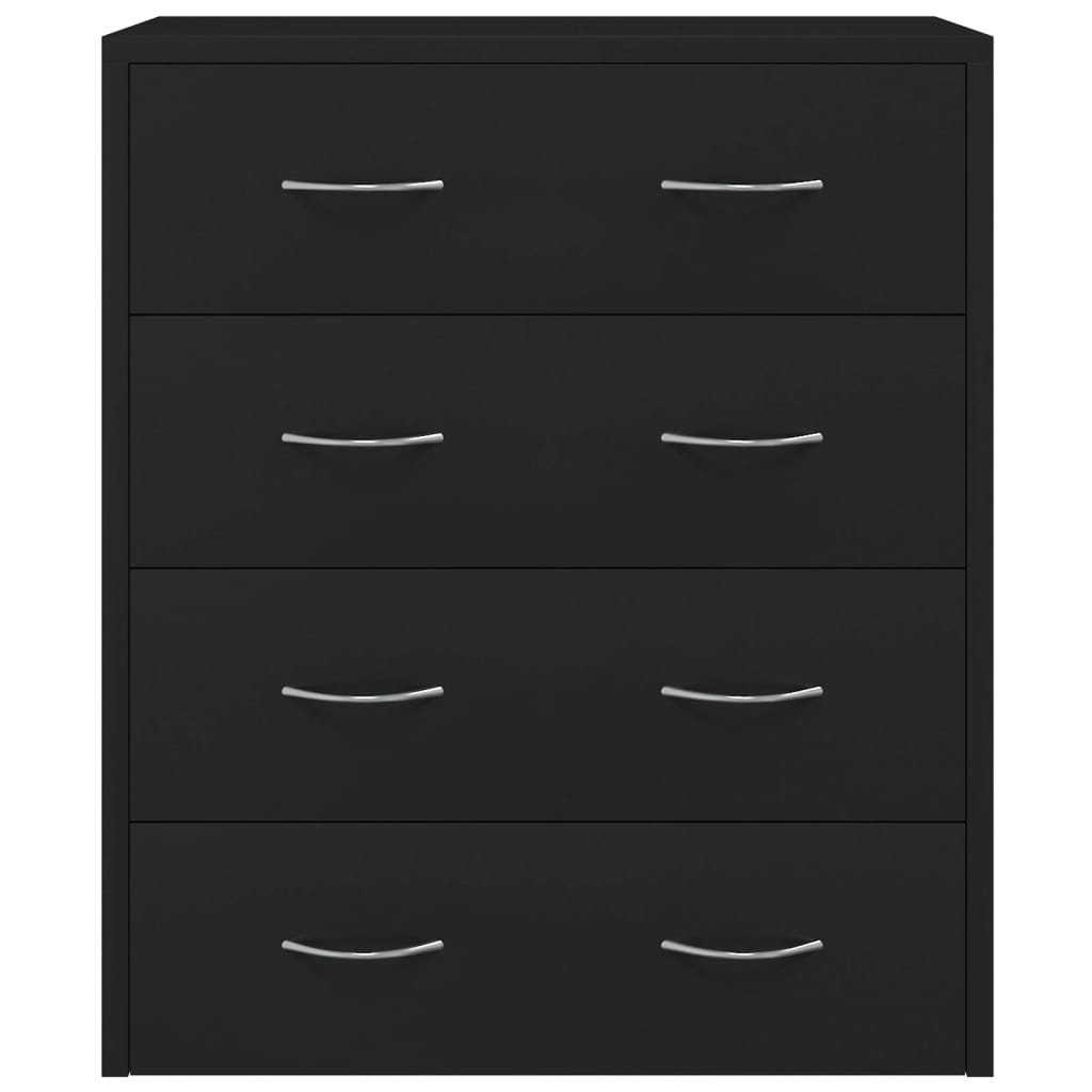 vidaXL Kommode mit 4 Schubladen 60×30,5×71 cm Schwarz