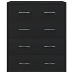 vidaXL Kommode mit 4 Schubladen 60×30,5×71 cm Schwarz