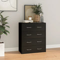 vidaXL Kommode mit 4 Schubladen 60×30,5×71 cm Schwarz