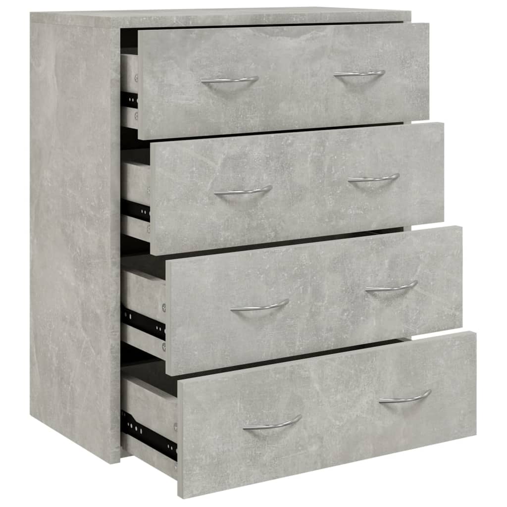 vidaXL Kommode mit 4 Schubladen 60x30,5x71 cm Betongrau