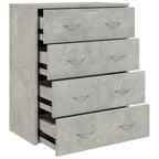vidaXL Kommode mit 4 Schubladen 60x30,5x71 cm Betongrau