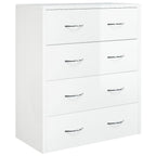 vidaXL Kommode mit 4 Schubladen 60x30,5x71 cm Hochglanz-Weiß