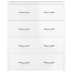 vidaXL Kommode mit 4 Schubladen 60x30,5x71 cm Hochglanz-Weiß