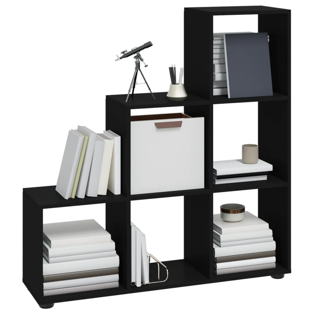 vidaXL Treppenregal Schwarz 107 cm Holzwerkstoff