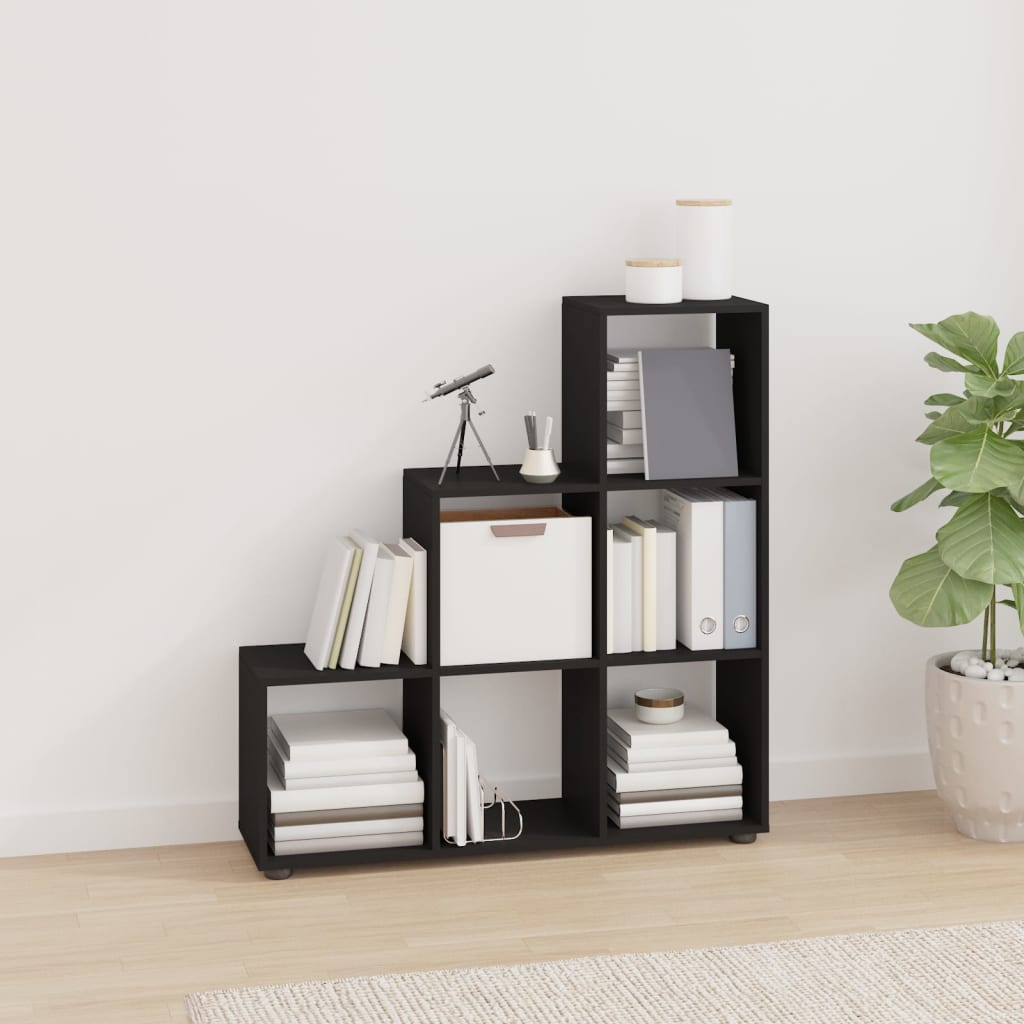 vidaXL Treppenregal Schwarz 107 cm Holzwerkstoff