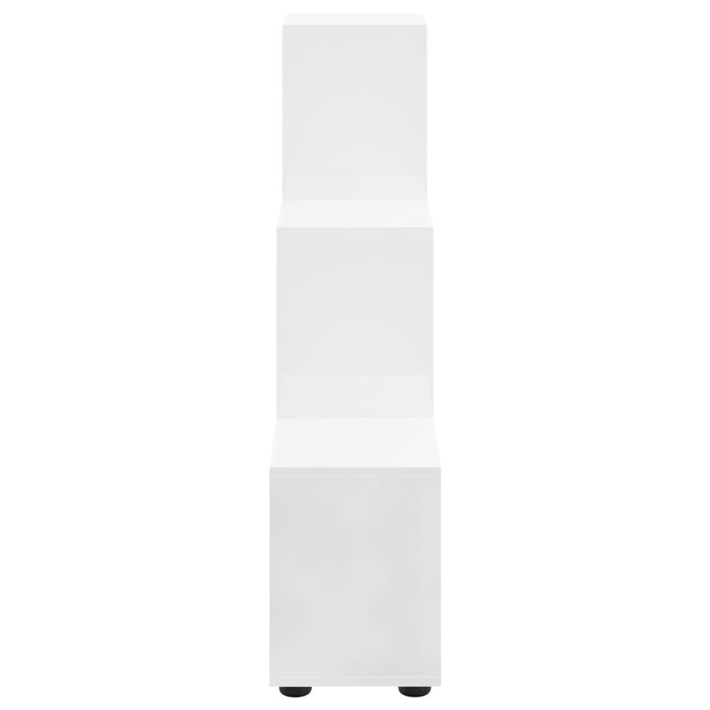 vidaXL Treppenregal Hochglanz-Weiß 107 cm Holzwerkstoff