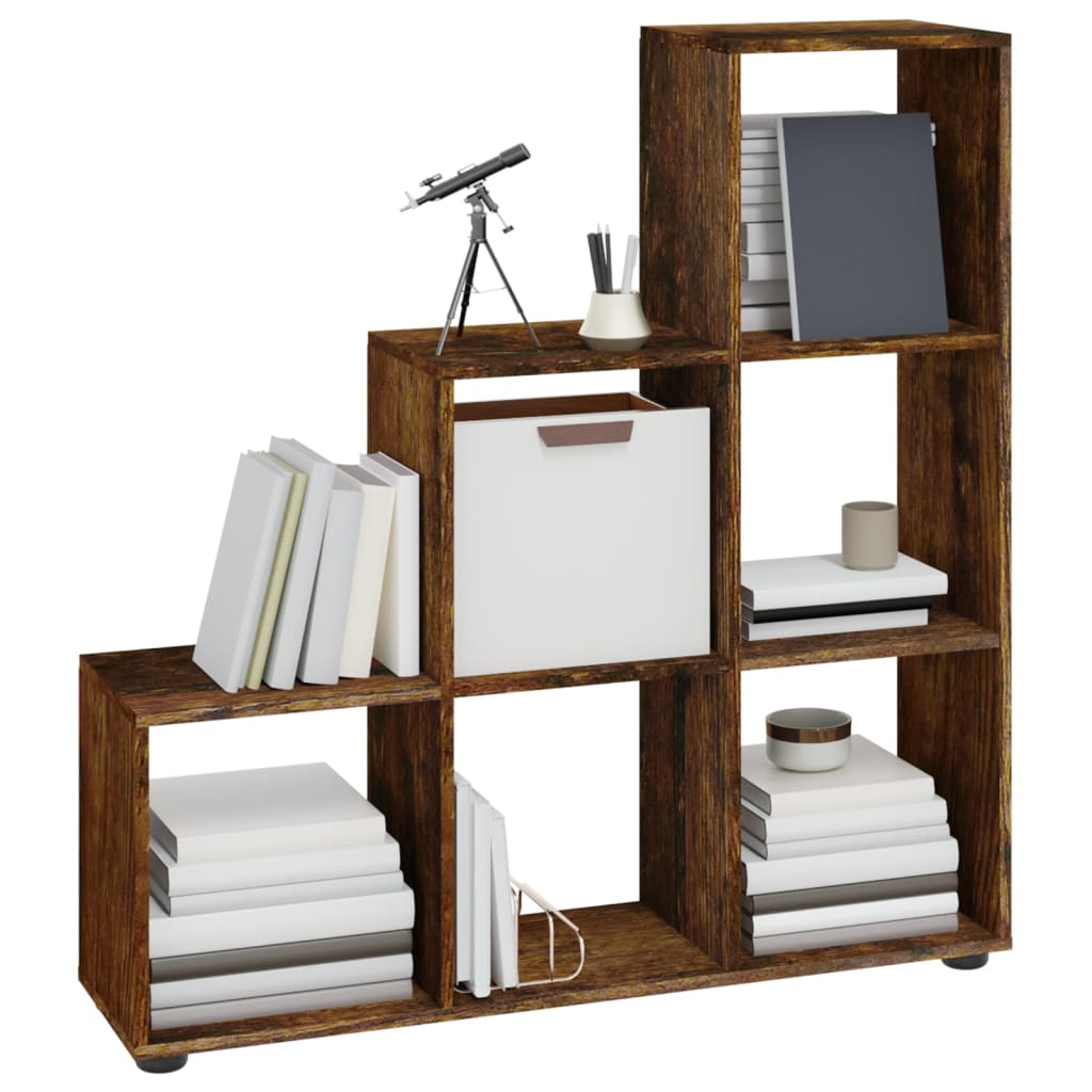 vidaXL Treppenregal Räuchereiche 107 cm Holzwerkstoff