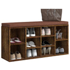 vidaXL Schuhbank Räuchereiche 103x30x48 cm Holzwerkstoff