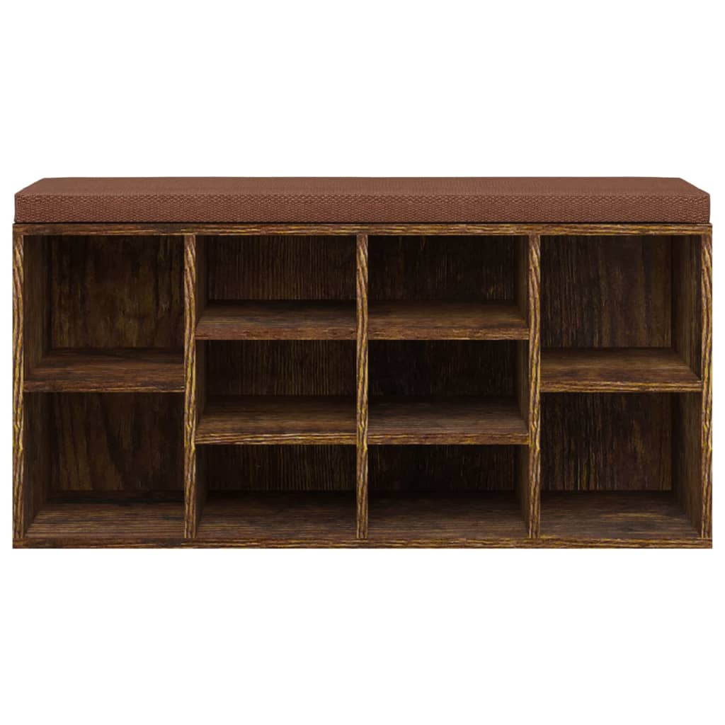 vidaXL Schuhbank Räuchereiche 103x30x48 cm Holzwerkstoff