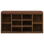 vidaXL Schuhbank Räuchereiche 103x30x48 cm Holzwerkstoff