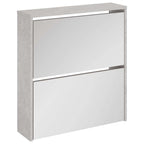 vidaXL Schuhschrank mit Spiegel 2 Fächer Betongrau 63x17x67 cm