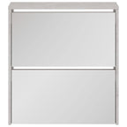 vidaXL Schuhschrank mit Spiegel 2 Fächer Betongrau 63x17x67 cm