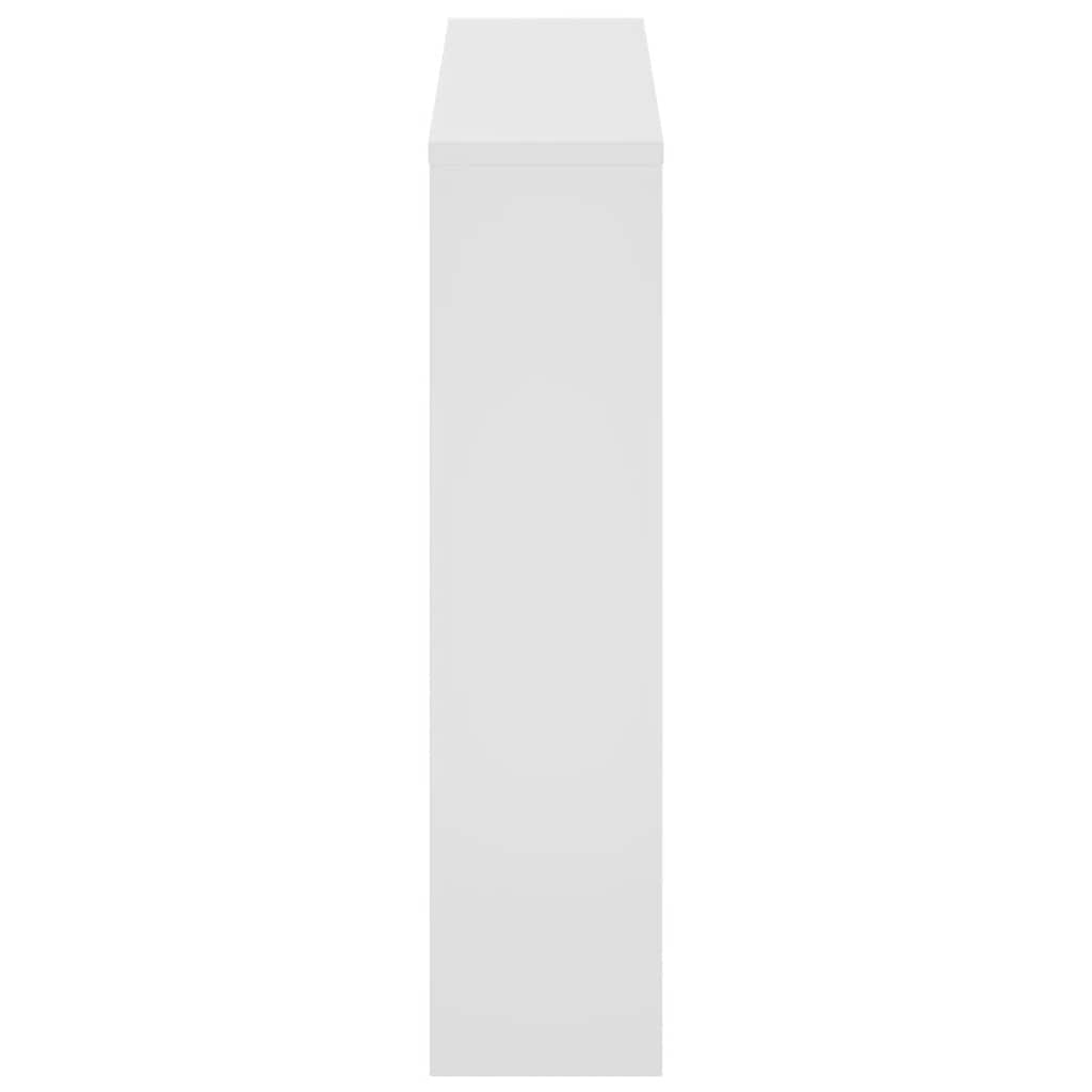 vidaXL Schuhschrank mit Spiegel 2 Fächer Hochglanz-Weiß 63x17x67 cm