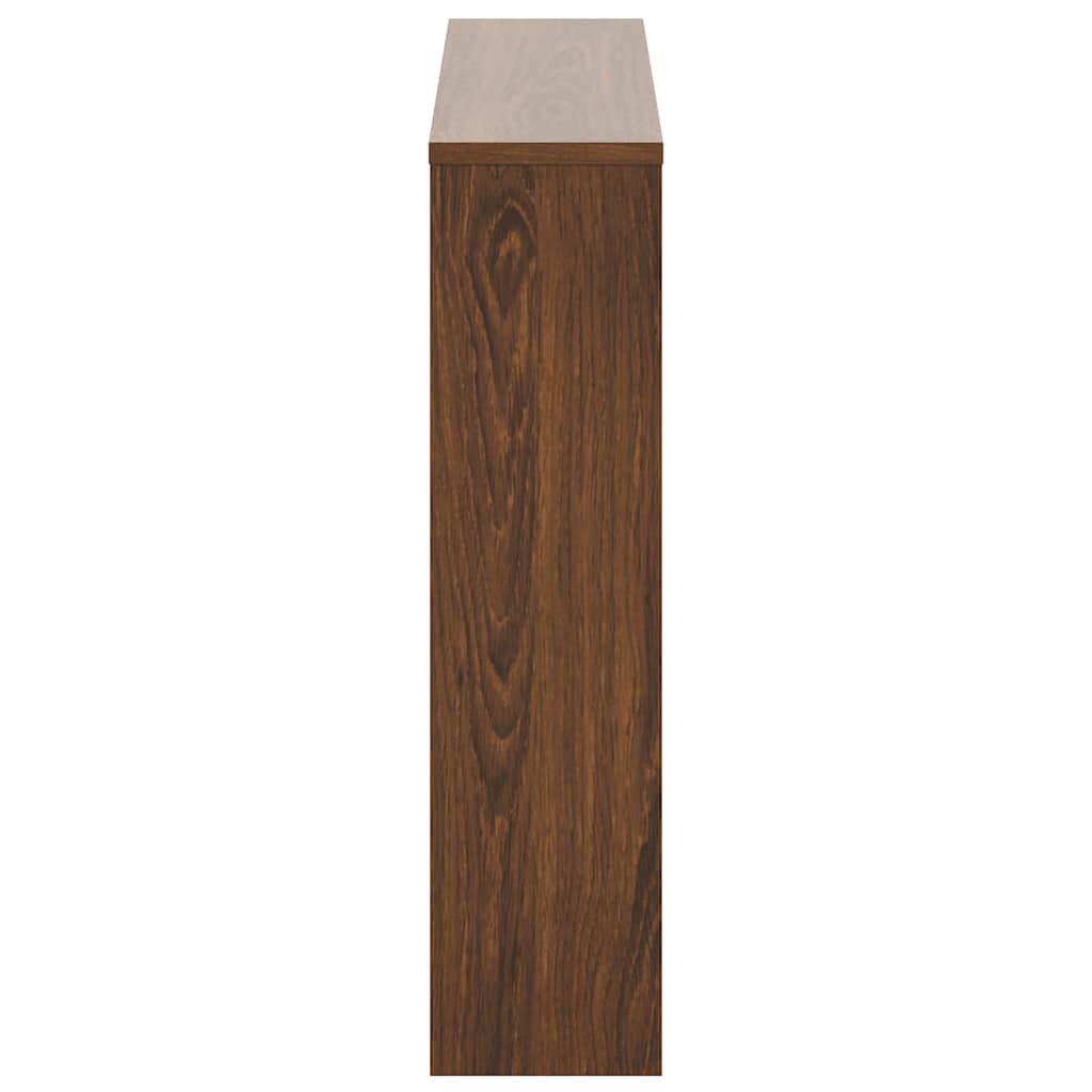 vidaXL Schuhschrank mit Spiegel 2 Fächer Braun Eichen-Optik 63x17x67cm