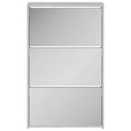 vidaXL Schuhschrank mit Spiegel 3 Fächer Betongrau 63x17x102,5 cm