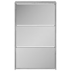 vidaXL Schuhschrank mit Spiegel 3 Fächer Grau Sonoma 63x17x102,5 cm