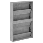 vidaXL Schuhschrank mit Spiegel 3 Fächer Grau Sonoma 63x17x102,5 cm